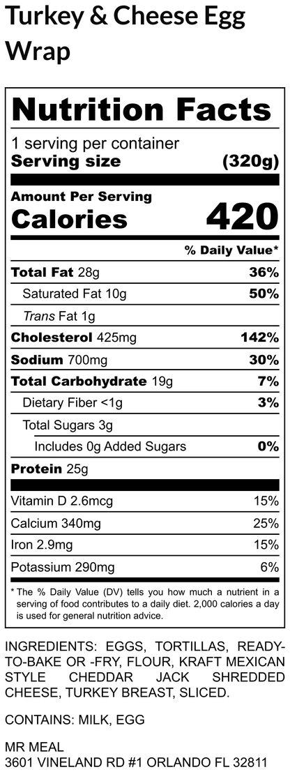 Turkey & Cheese Egg Wrap