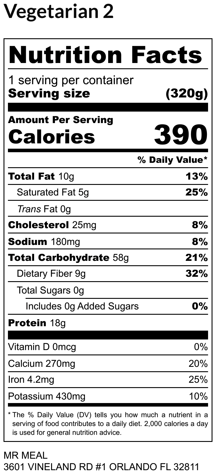 VEGETARIAN  2 05/18/26