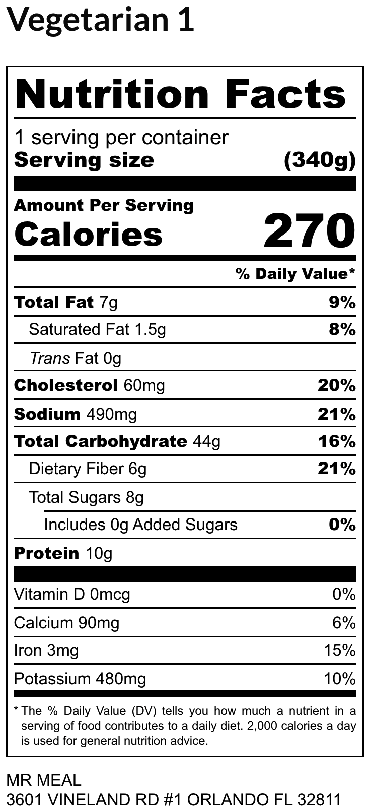 VEGETARIAN 1 01/05/26