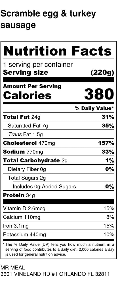Scramble Eggs and Turkey Sausage