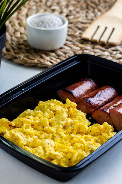 Scramble Eggs and Turkey Sausage